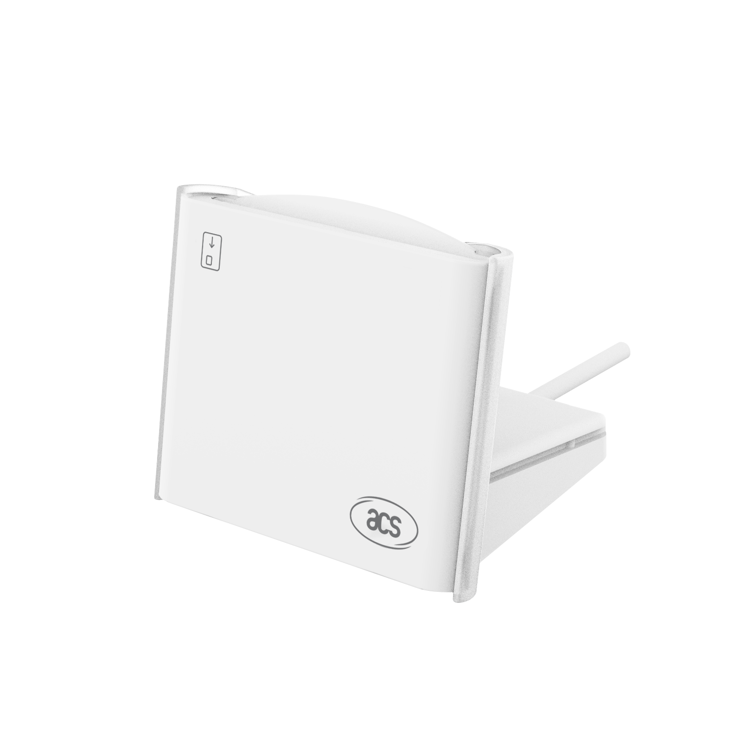 Lector de tarjetas inteligentes ACS ACR40U en color blanco, ideal para autenticación segura y protección de identidad digital