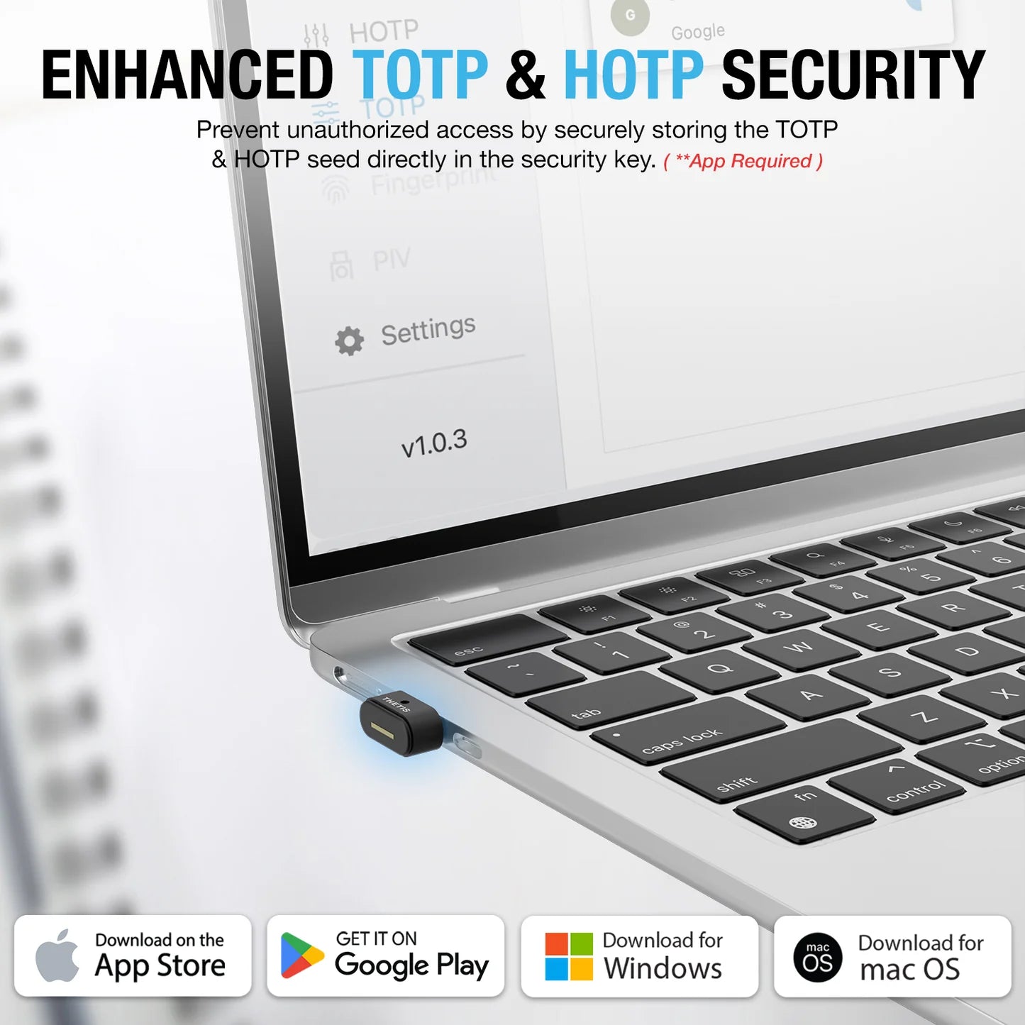 Thetis Llave de seguridad FIDO2 ultracompacta – USB-A