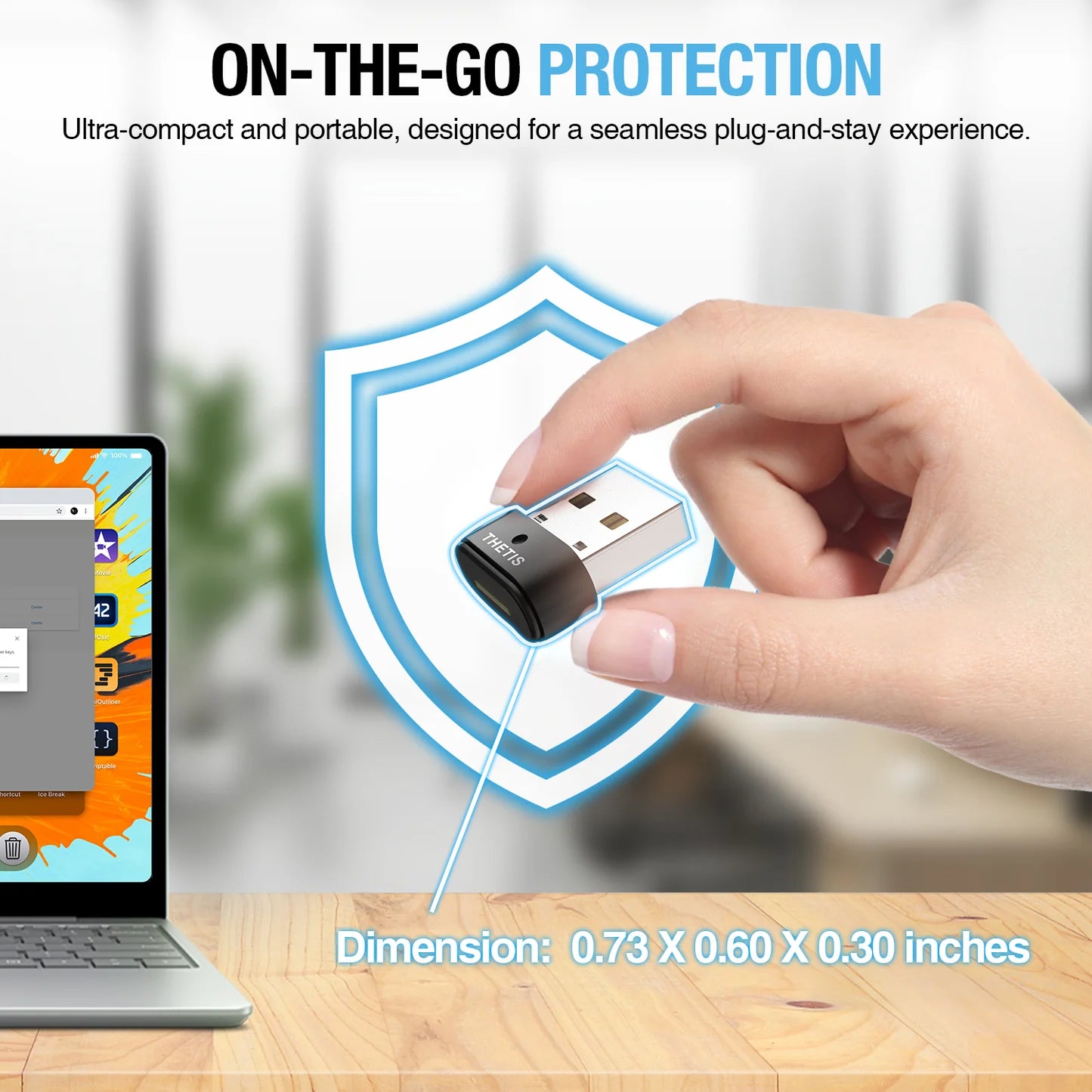 Thetis Llave de seguridad FIDO2 ultracompacta – USB-A