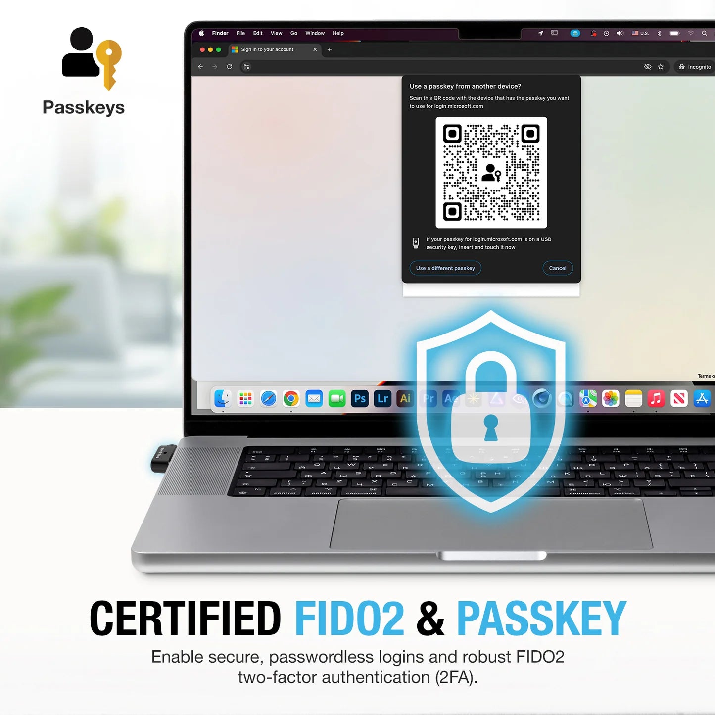 Thetis Llave de seguridad FIDO2 ultracompacta – USB-A